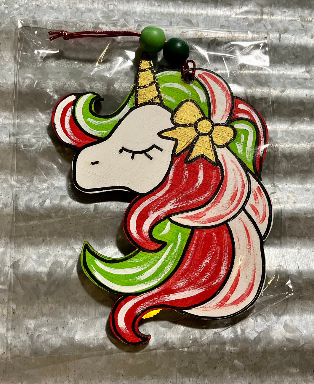 6” Christmas Unicorn Ornament