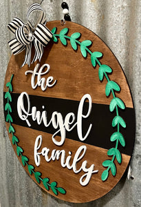 Family Name Round Door Hanger