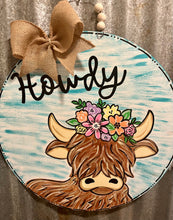 Load image into Gallery viewer, Highland Cow Door Hanger
