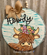 Load image into Gallery viewer, Highland Cow Door Hanger
