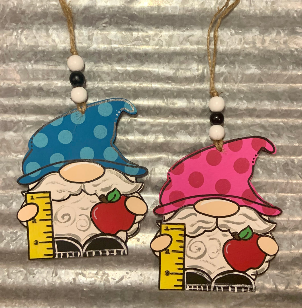 Teacher Gnome ornament, Bag tag