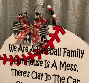 Baseball Family Door Hanger