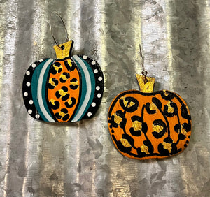 Reversible Funky Pumpkin Earrings