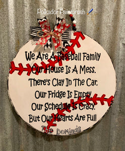 Baseball Family Door Hanger