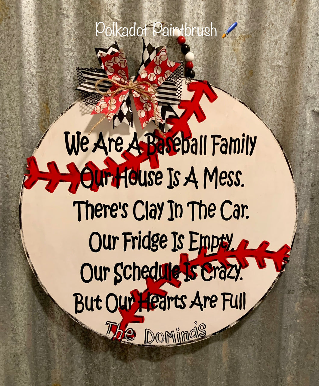 Baseball Family Door Hanger