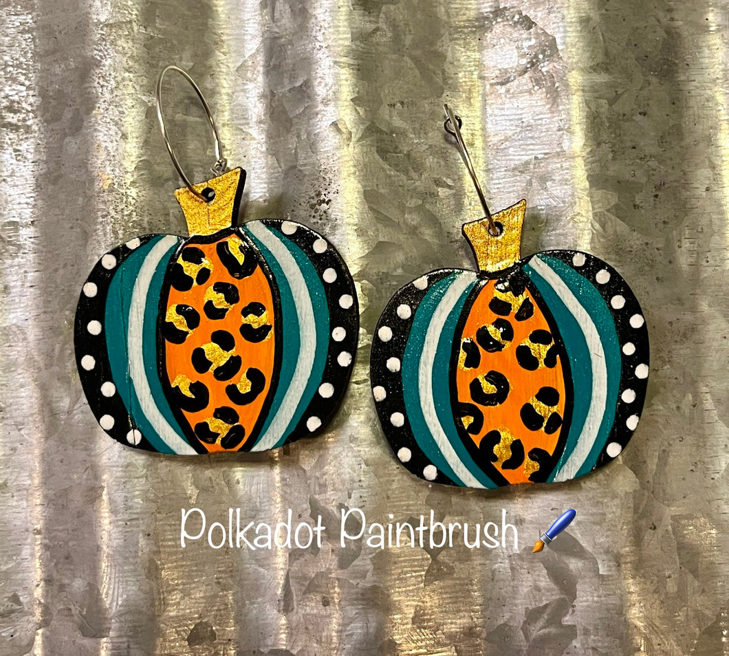 Reversible Funky Pumpkin Earrings