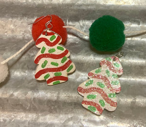 Christmas Tree Cake Earrings