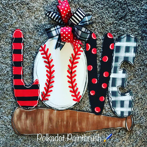 Baseball Love Door Hanger