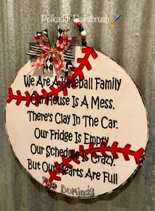 Baseball Family Door Hanger