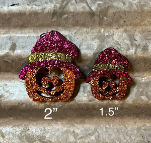 Glitter Jack O Lantern Earrings